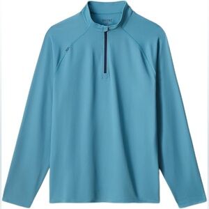 Rhone Men's Session Breathable Quarter-Zip Pullover Sweater Medium Blue